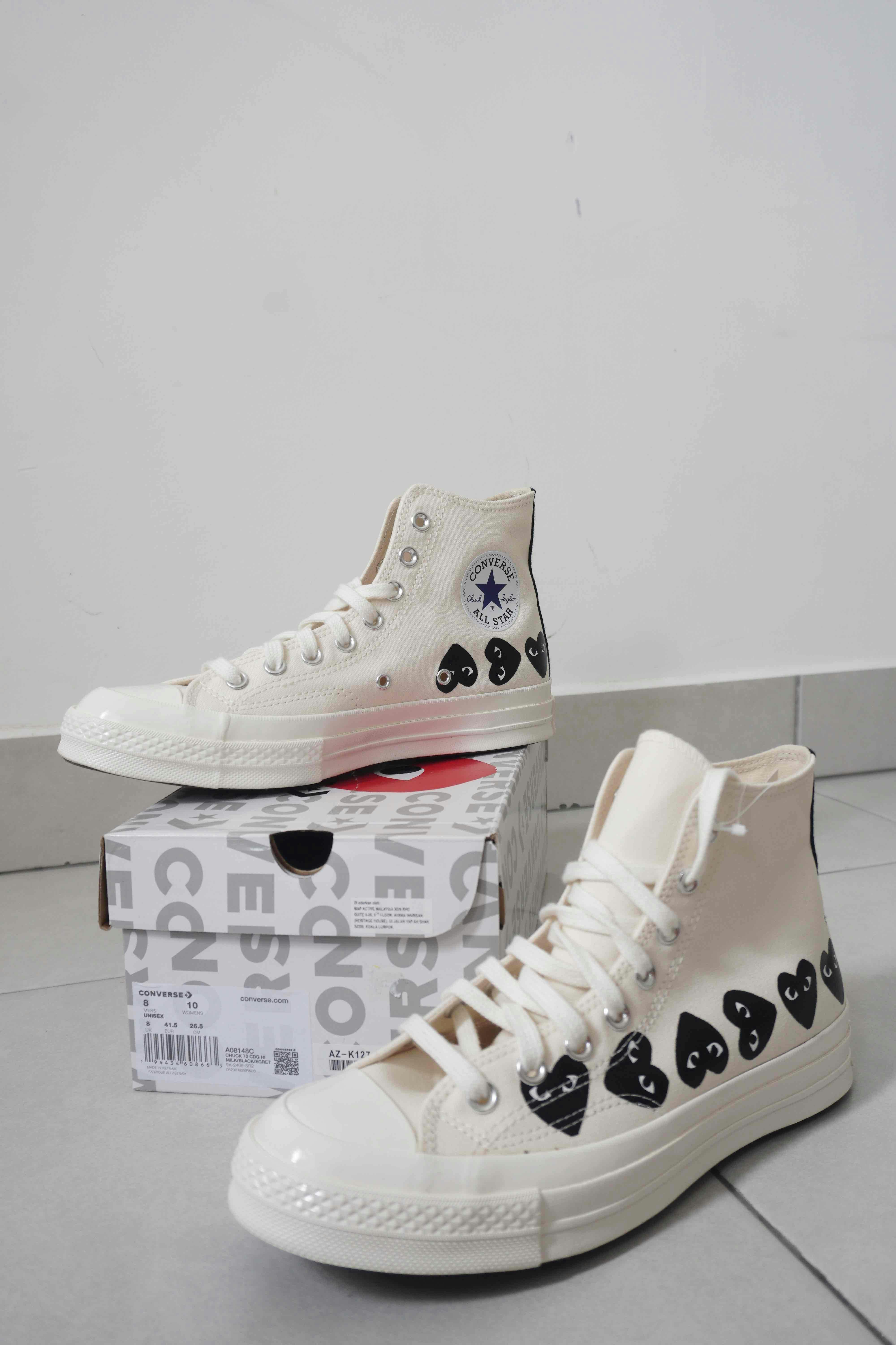 Comme des Garçons PLAY x Converse Chuck 70 High 'Multi Heart - Milk Black' A08148C