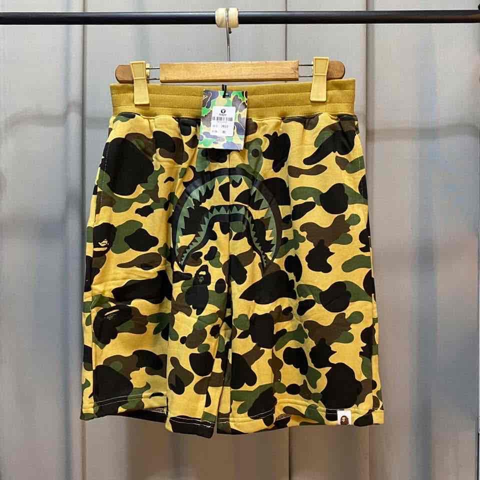 BAPE Big ABC Camo Shark Sweat Shorts Green