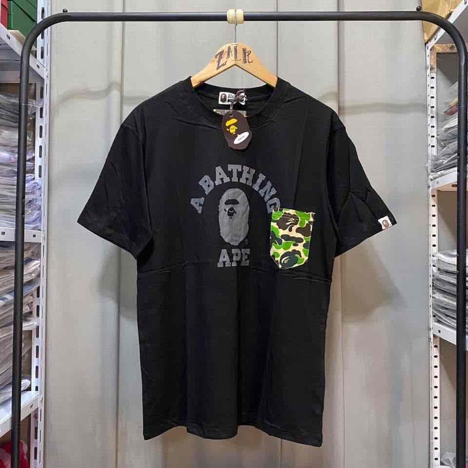 BAPE ABC Camo College Relaxed Fit Pocket Tee Black BAPE ABC Camo College Relaxed Fit Pocket Tee Black