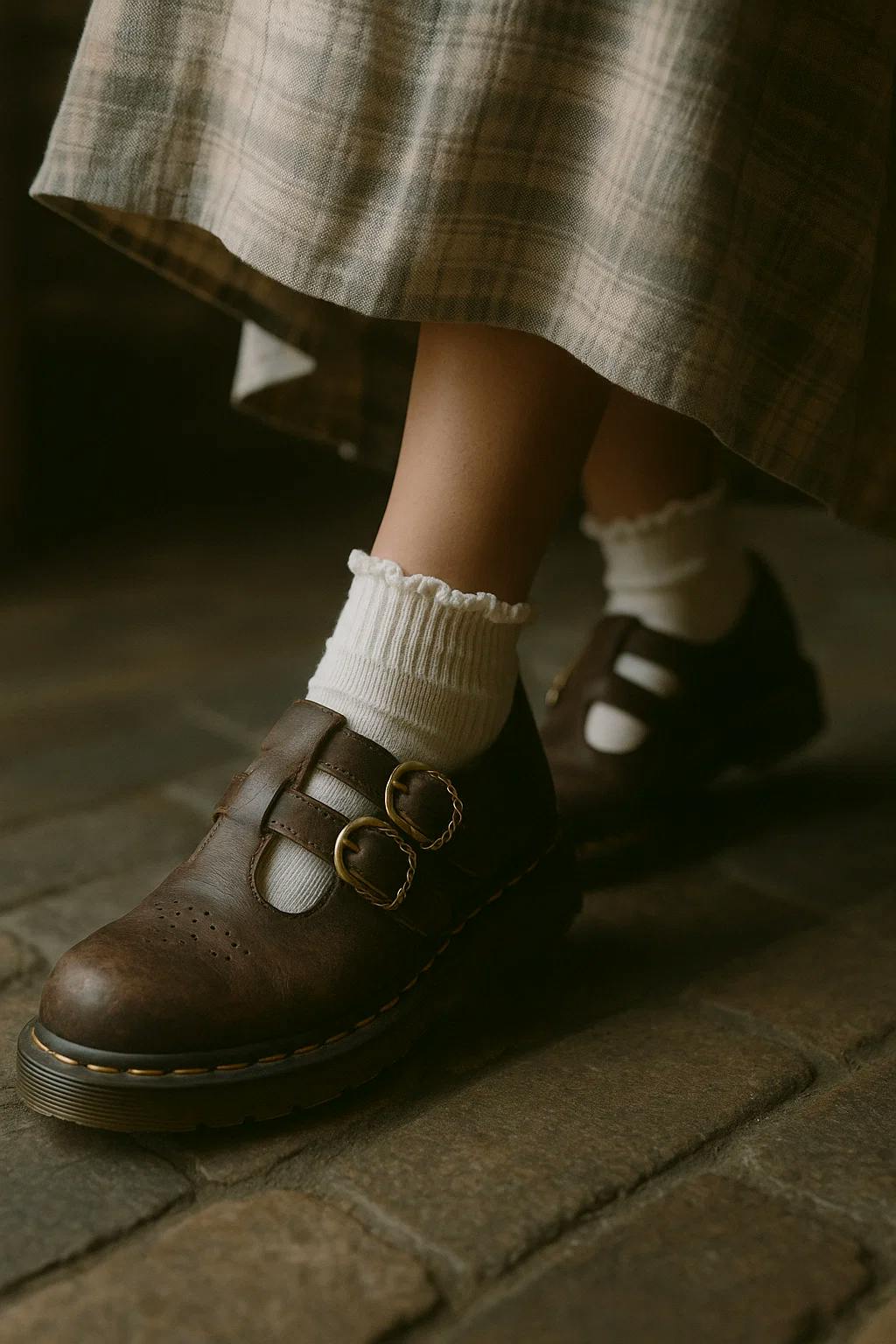(Women) Dr. Martens 8065 Crazy Horse Leather Mary Jane Shoes 'Dark Brown' 30914201