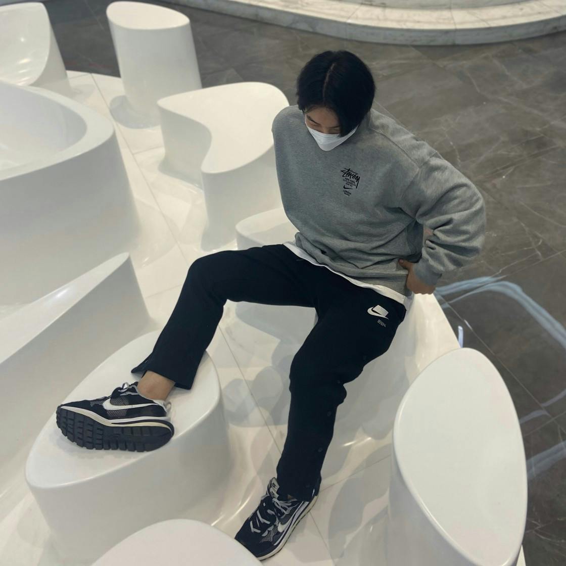 sacai x Nike VaporWaffle 'Black White' [also worn by Jay Chou] CV1363-001