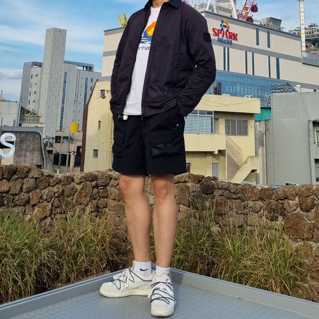 nike off white rubber dunk outfit