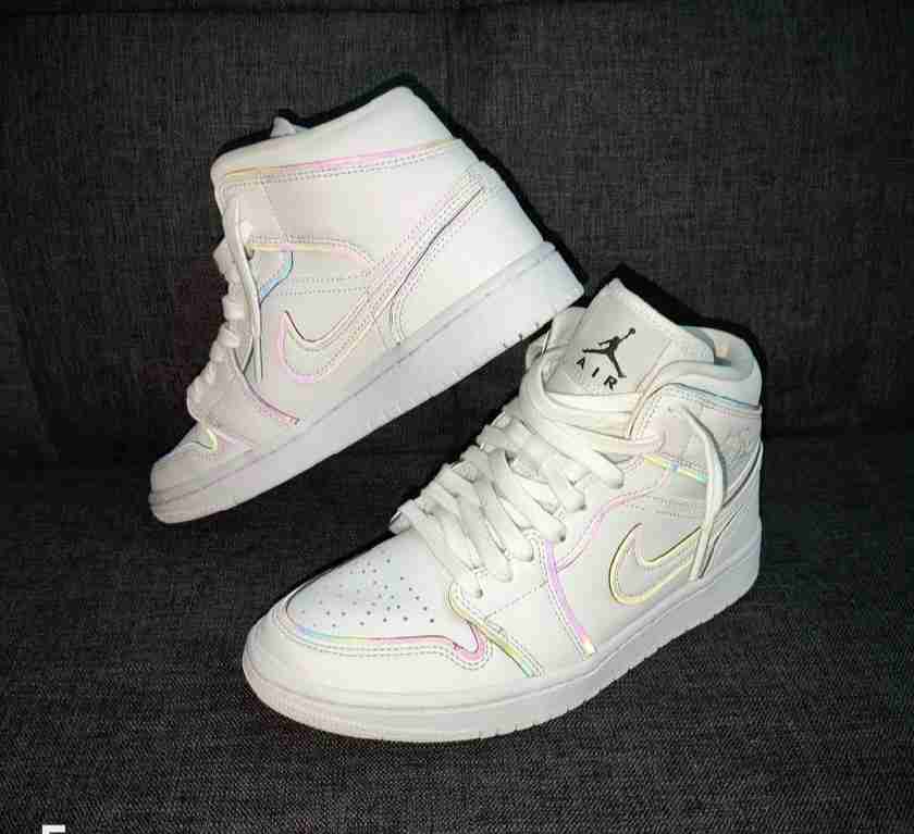 Nike air jordan 1 mid iridescent reflective clearance women's