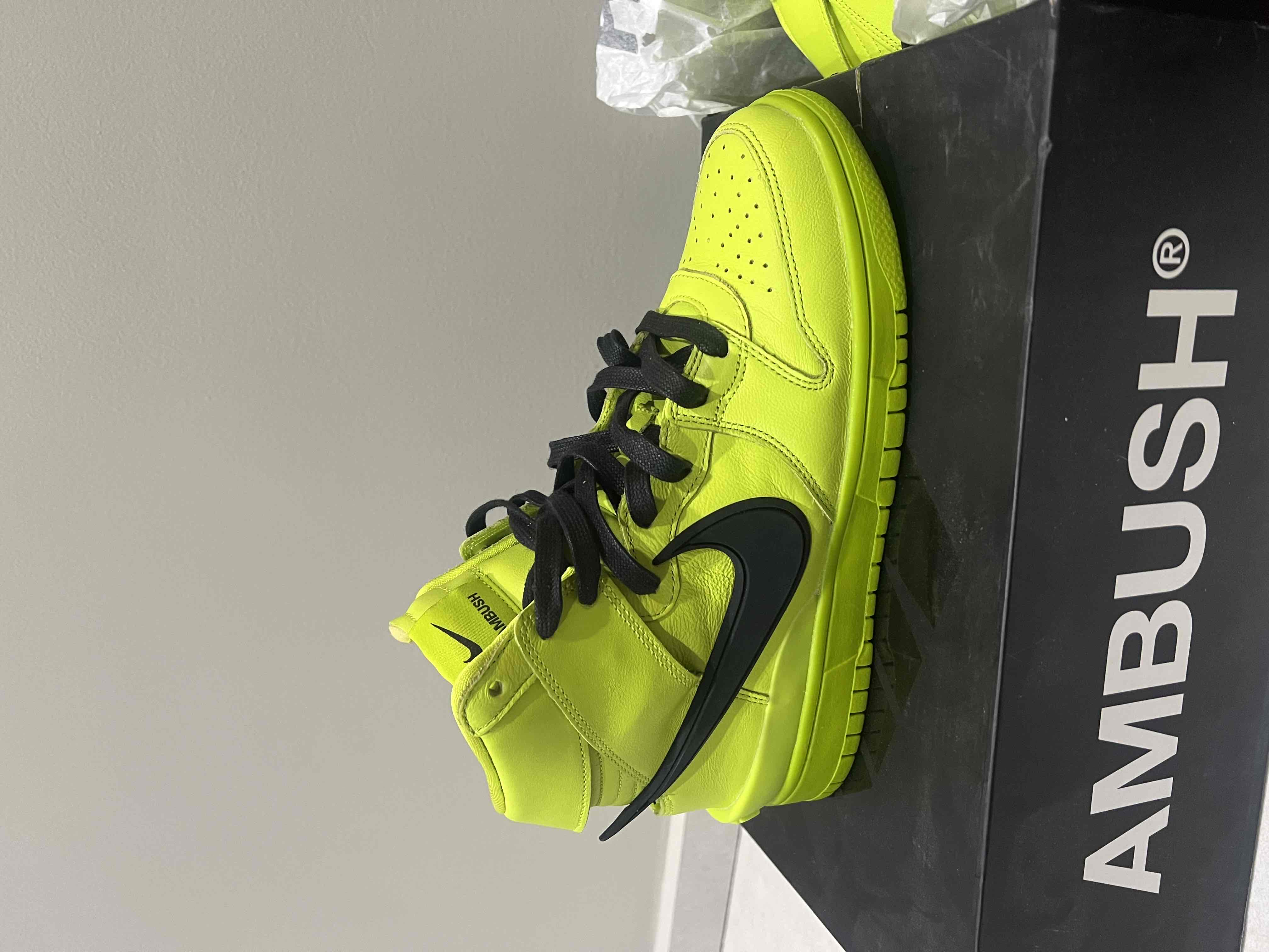 NIKE×AMBUSH NIKE DUNK HIGH CU7544-300 Nike Dunk High AMBUSH Flash Lime Men's - CU7544-300 - US