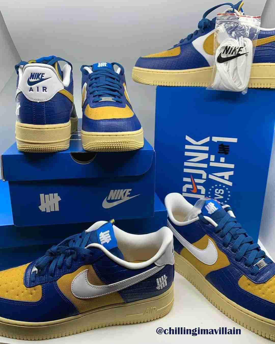 Nike air force 1 low blue store and yellow