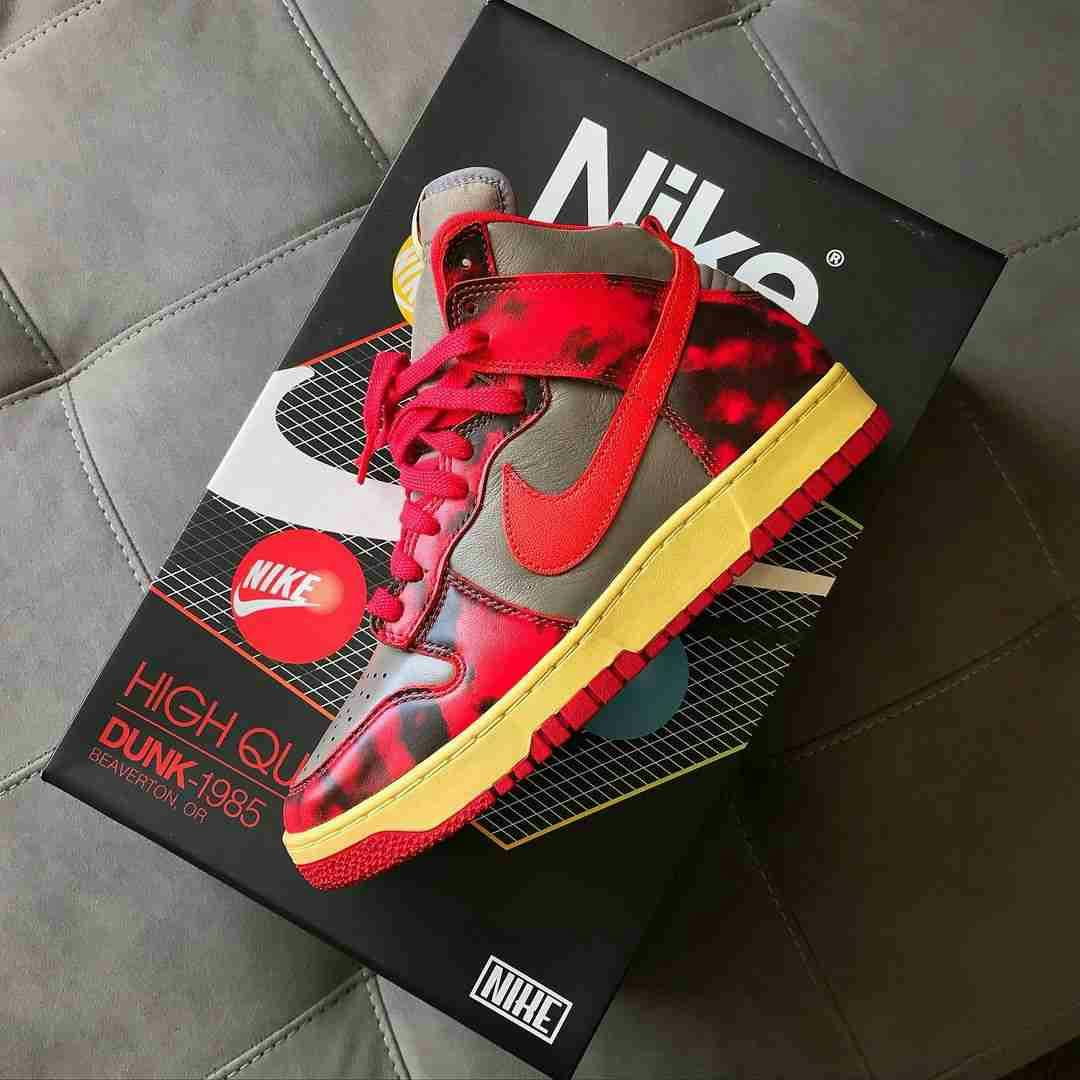 Nike Dunk High 1985 'Red Acid Wash' DD9404-600