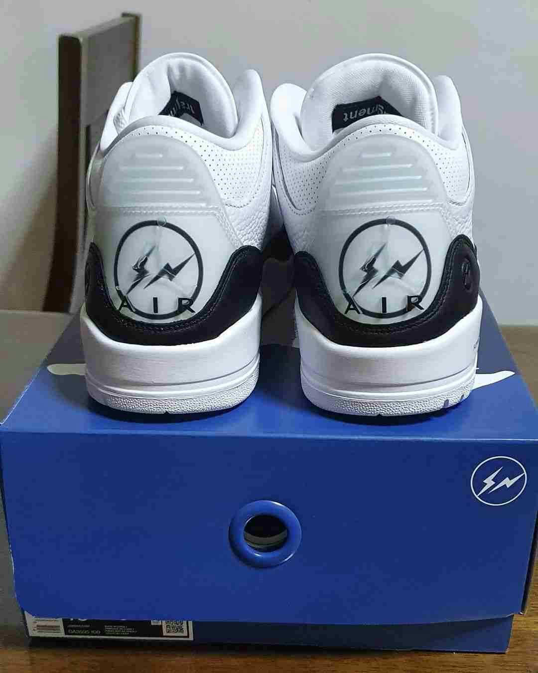 fragment design x jordan 3 white black