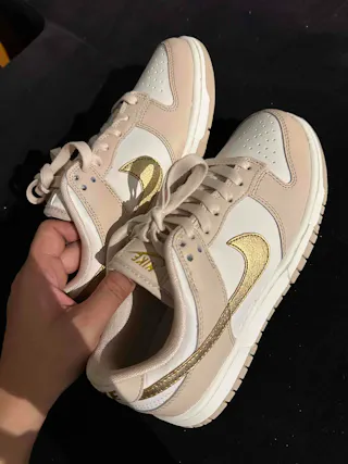 (Women) Nike Dunk Low 'Gold Swoosh' DX5930-001 (Women) Nike Dunk Low 'Gold Swoosh' DX5930-001