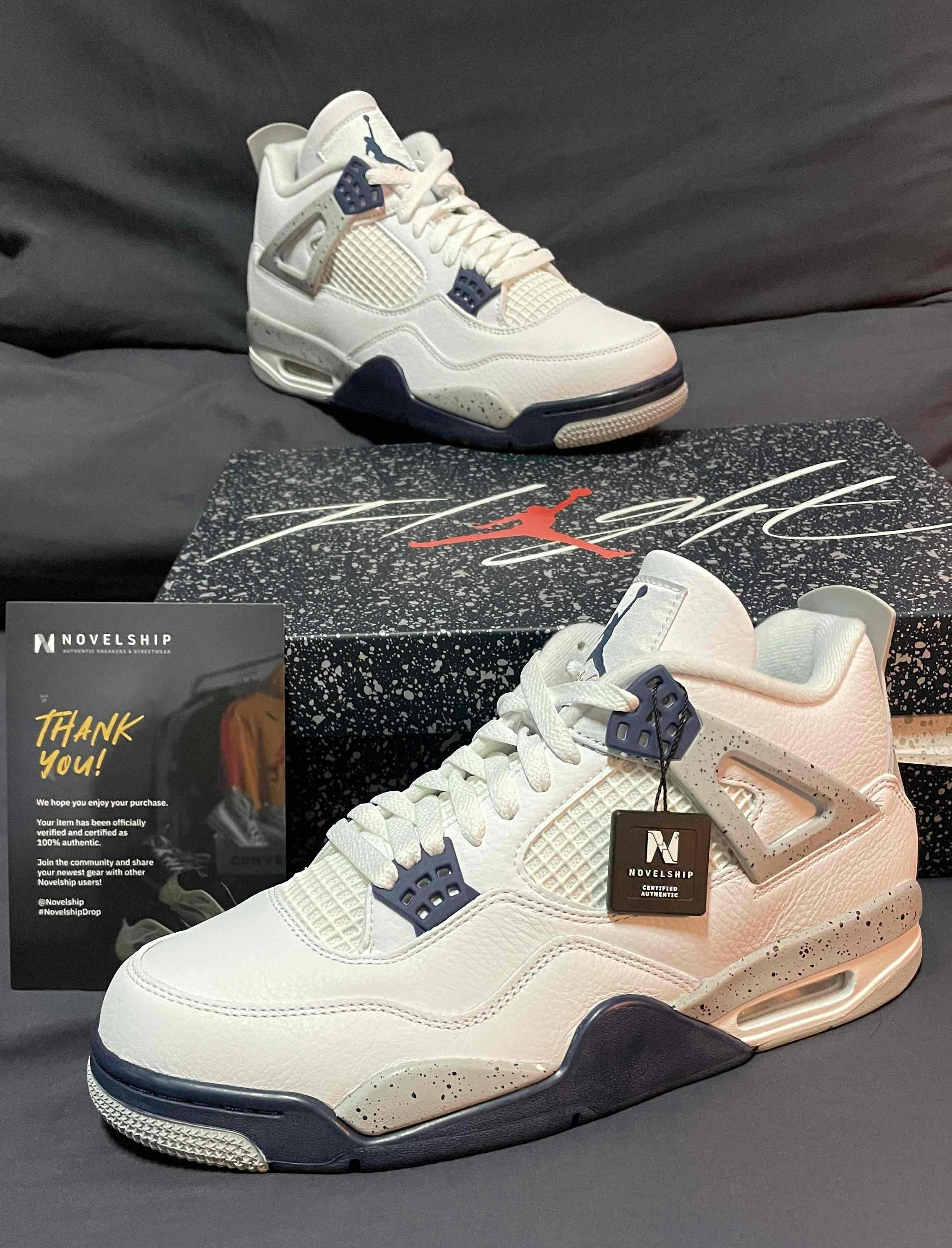 Nike Air Jordan 4 Retro Midnight Navy Blue White Gray DH6927-140 Men's or  GS NEW