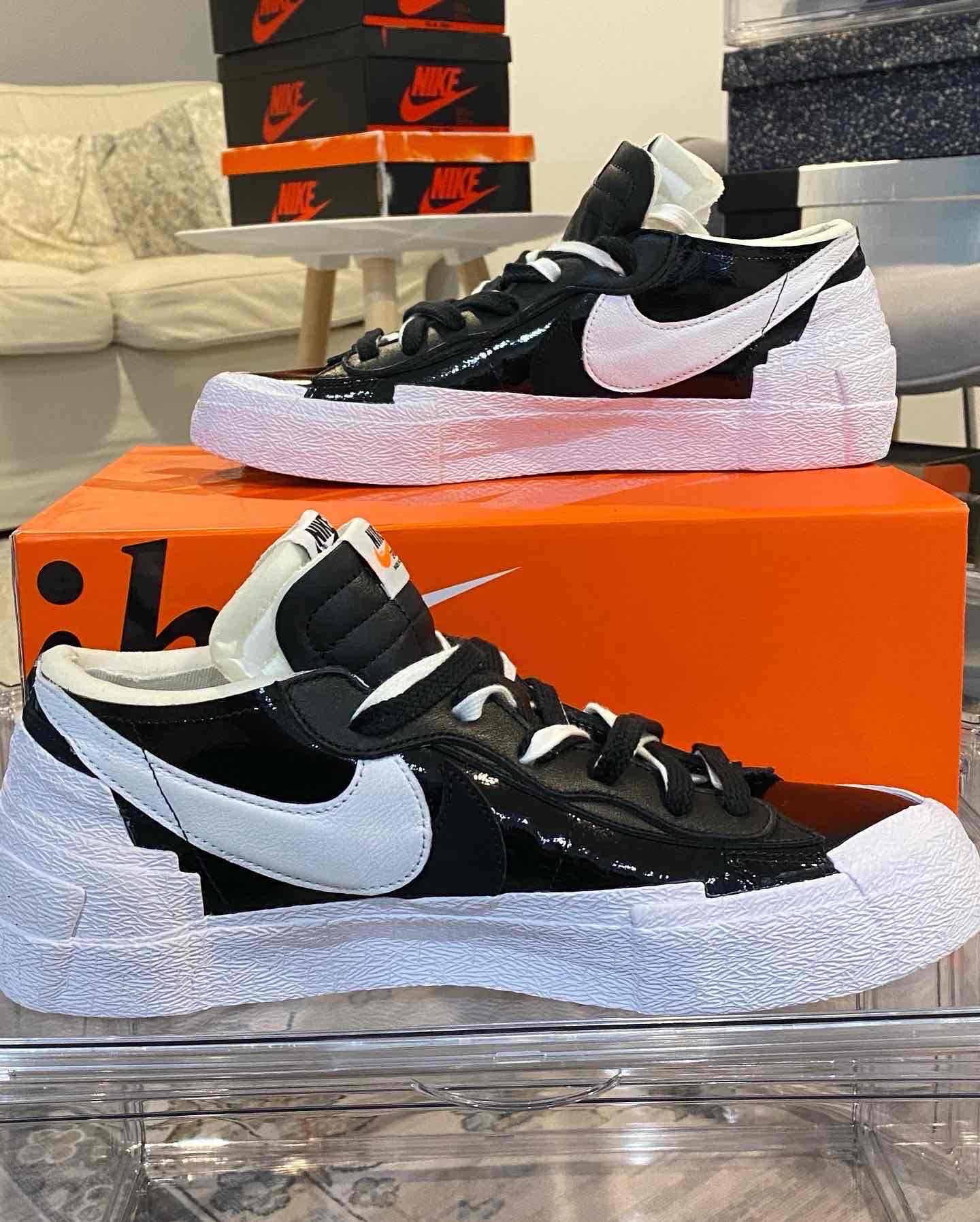 sacai x Nike Blazer Low 'White Grey' DM6443‑100 - DM6443-100