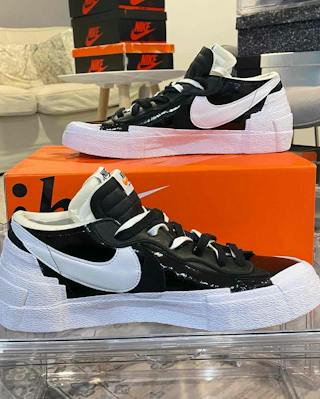 sacai x Nike Blazer Low 'White Grey' DM6443-100