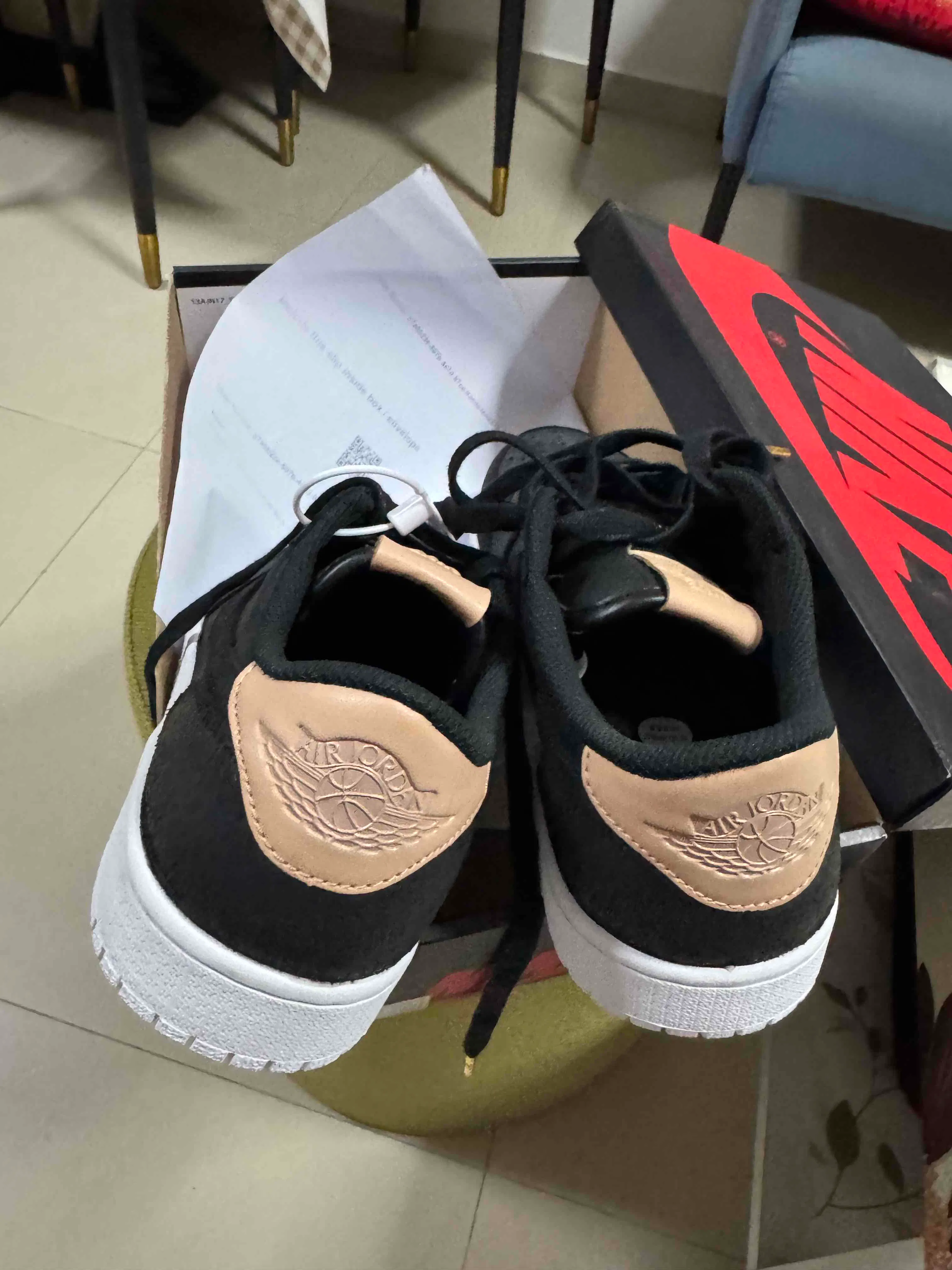 Air Jordan 1 Retro Low OG PRM 'Black Vachetta Tan' 905136-010