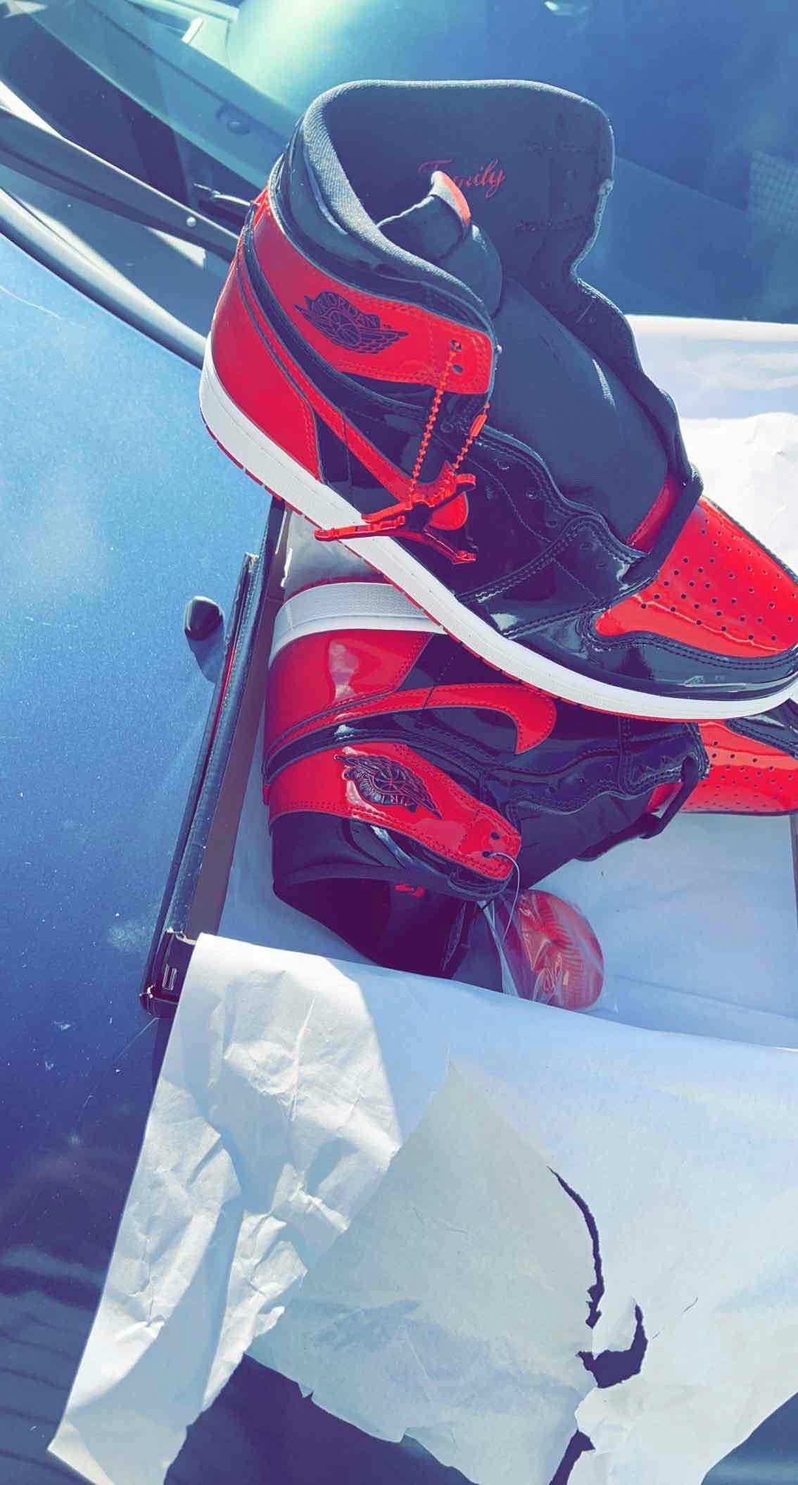 2021 nike air jordan 1 high og patent bred
