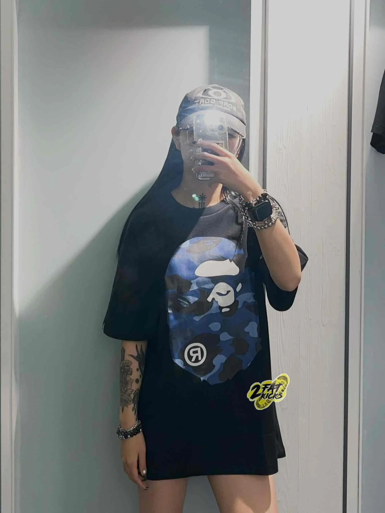 BAPE Color Camo Big Ape Head Tee Black/Navy BAPE Color Camo Big Ape Head Tee Black/Navy