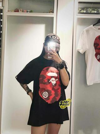 Bape Color Camo Big Ape Head T-shirt Black Red Bape Color Camo Big Ape Head T-shirt Black Red