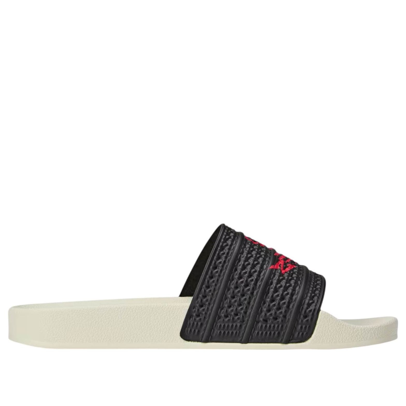 Order 100 Thieves x adidas Adilette 拖鞋 '黑红' JR9152