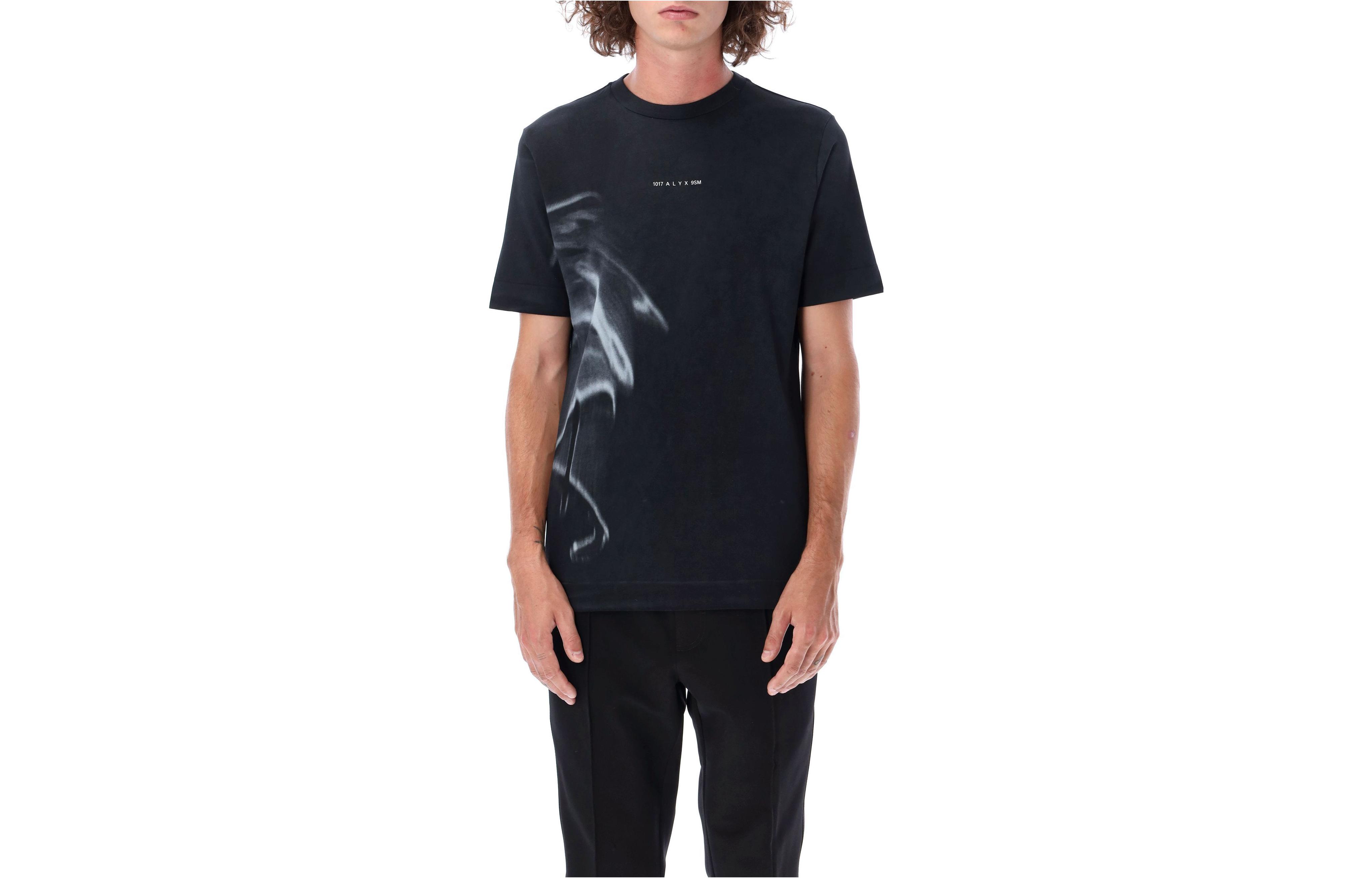1017 ALYX 9SM Abstract Print Crewneck Short Sleeve T-Shirt Unisex Black AA-U-TS-0328-F-A01-CBLK0001