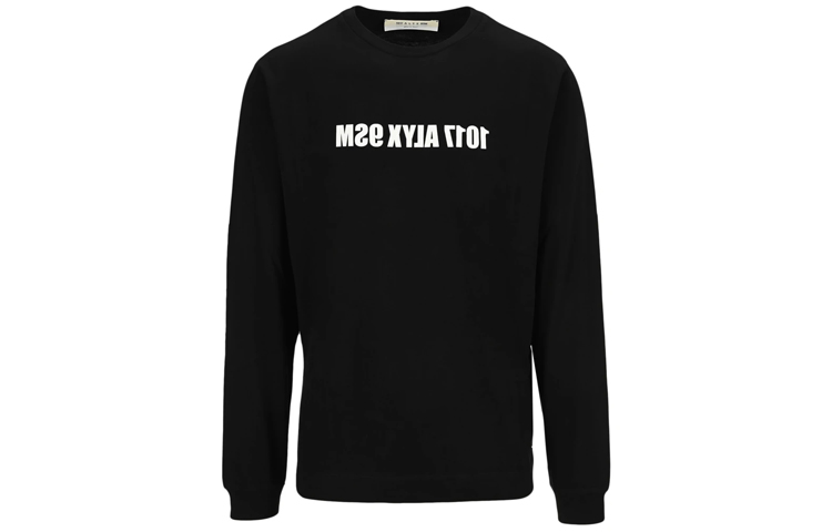 1017 ALYX 9SM Black Crewneck Sweatshirt with Logo Print AA-M-TS-0221-FA01-CBLK-0001