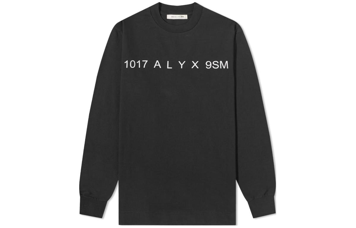 1017 ALYX 9SM Black Graphic Print Crewneck Long Sleeve Sweatshirt AAUTS0320FA01BLK0001