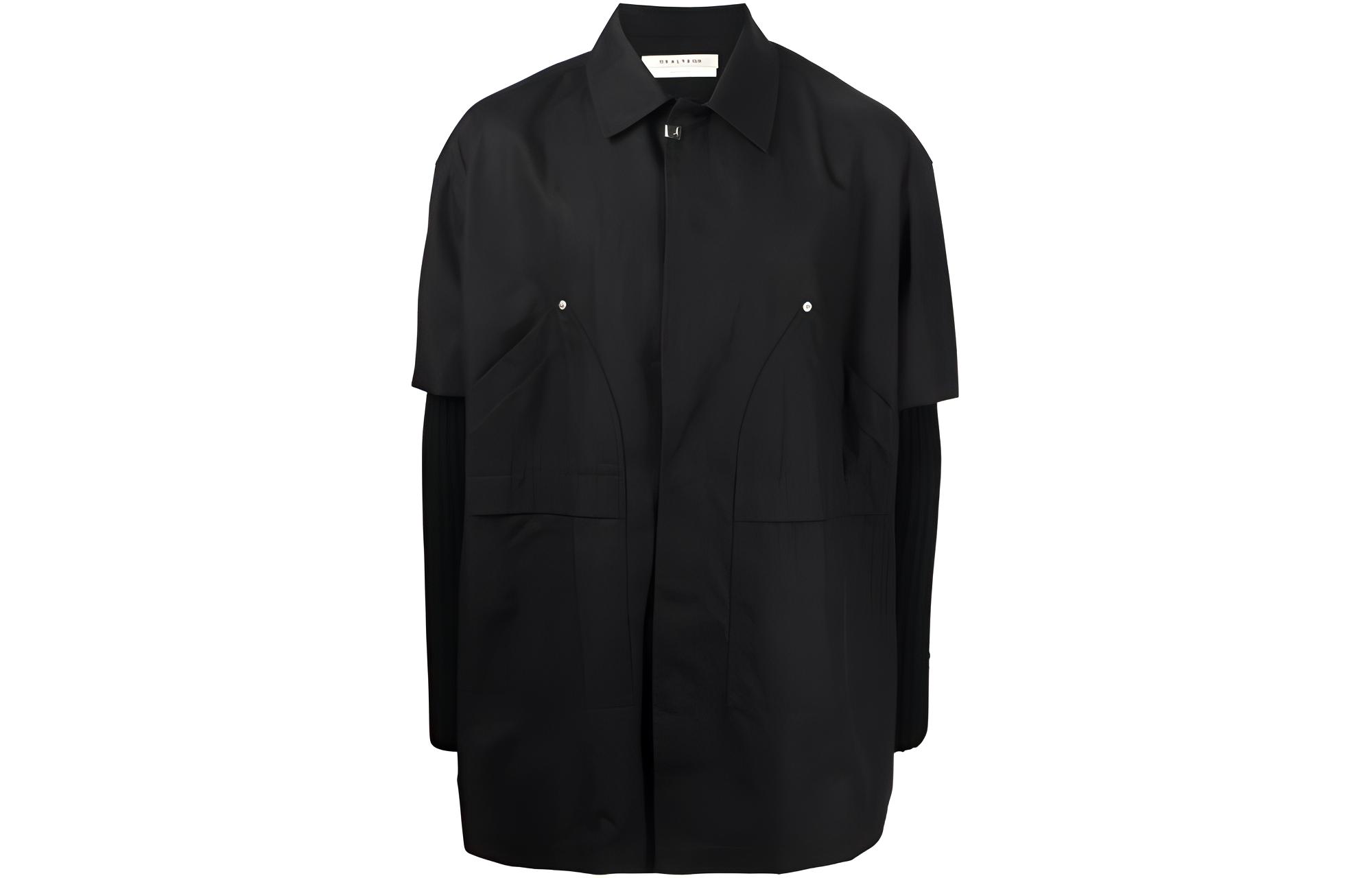 1017 ALYX 9SM Black Knit Sleeve Jacket with Solid Color Collar AAMSO0053FA01