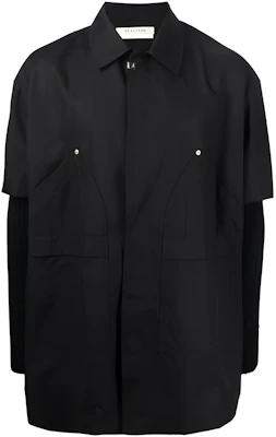 1017 ALYX 9SM Jaket Hitam dengan Kolar Solid dan Lengan Rajut AAMSO0053FA01 Buy 1017 ALYX 9SM Jaket Hitam dengan Kolar Solid dan Lengan Rajut AAMSO0053FA01