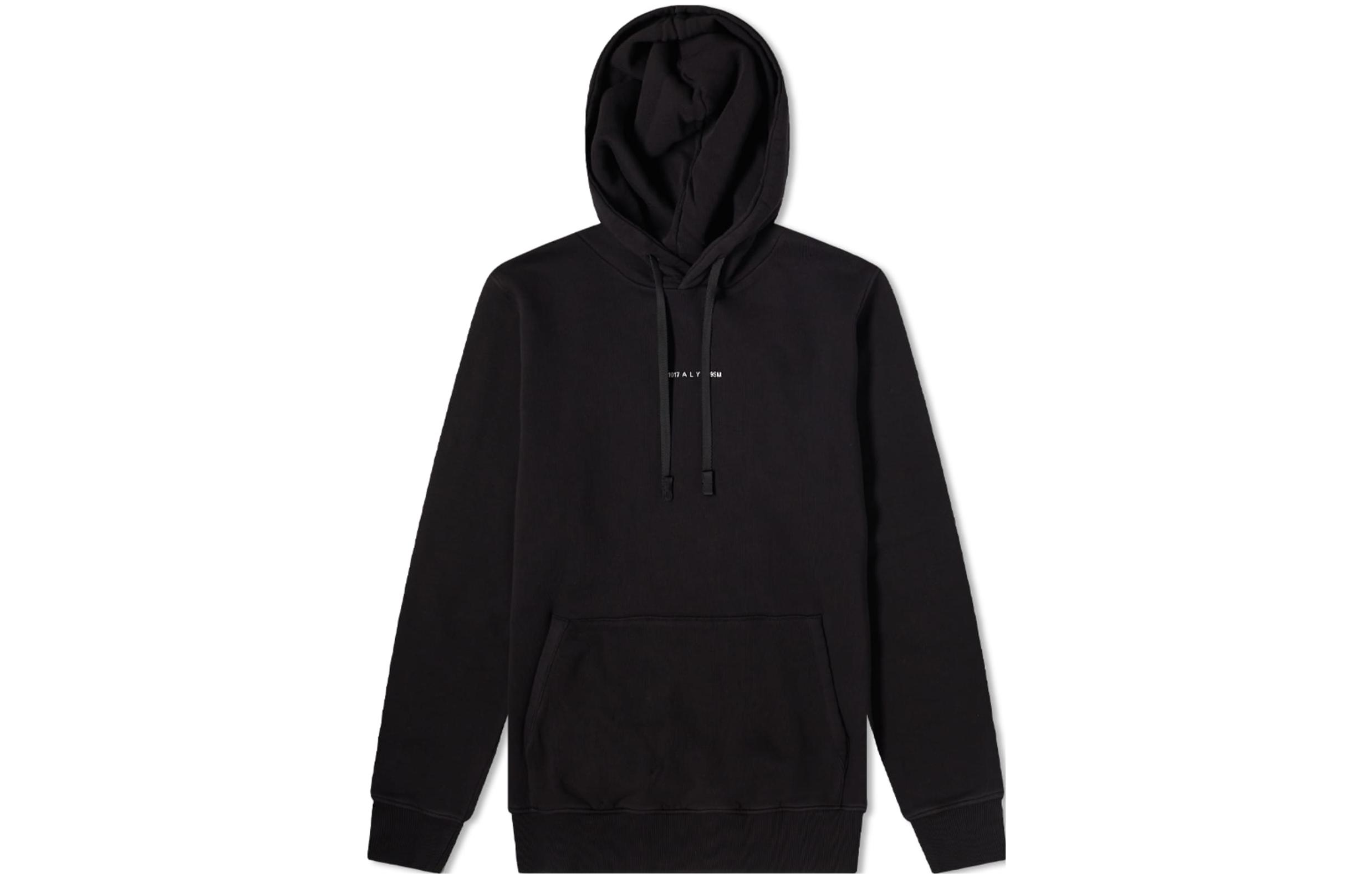 1017 ALYX 9SM Black Letter Print Back Long Sleeve Hoodie AAUSW0104FA01-F21BLK0001