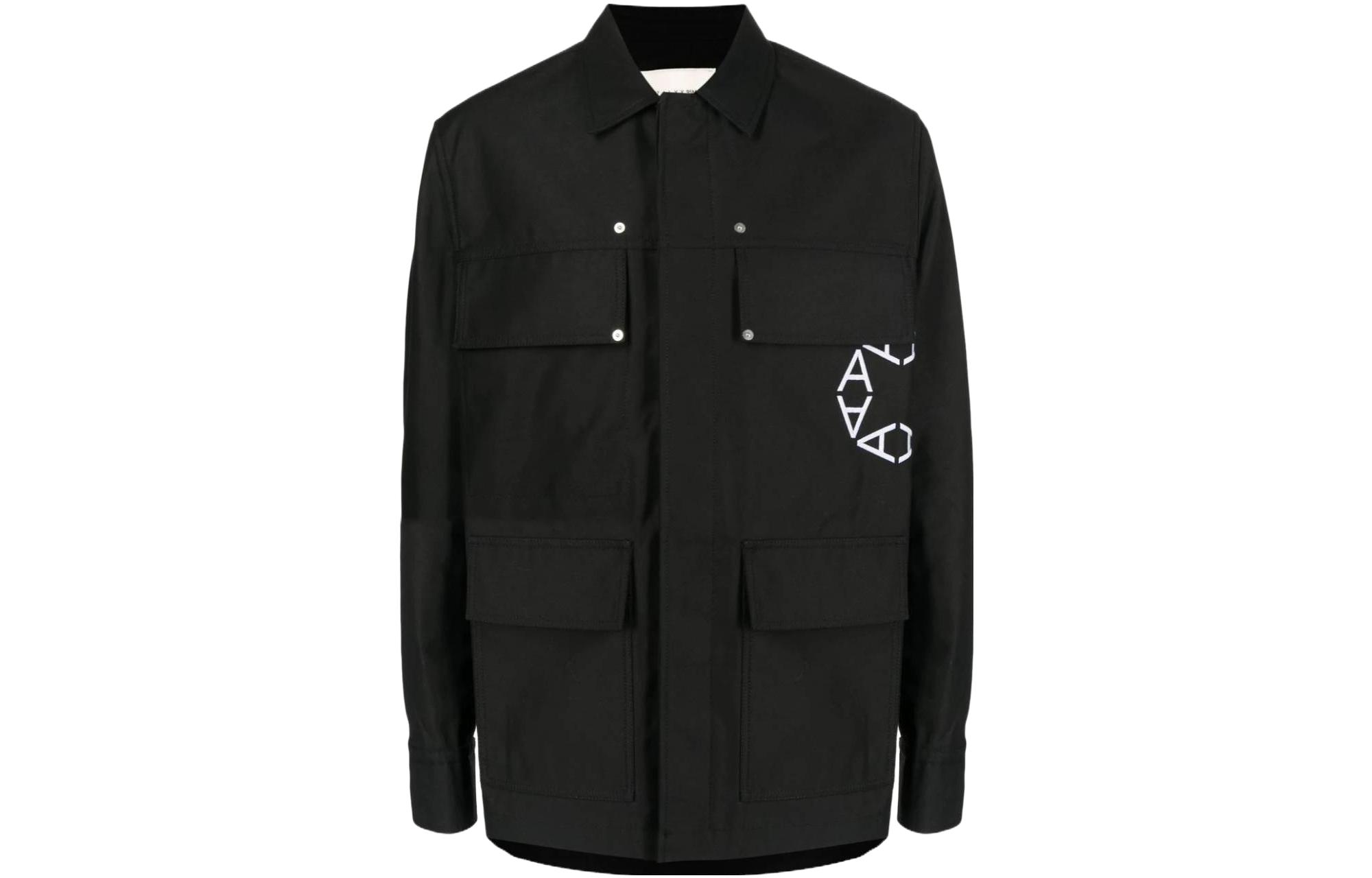 1017 ALYX 9SM Black Letter Print Collared Long Sleeve Jacket AA-M-OU-0260-F-A04-SU22