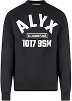 1017 ALYX 9SM Black Letter Print Crewneck Long Sleeve Sweatshirt AAUSW0184FA01BLK0001 1017 ALYX 9SM Black Letter Print Crewneck Long Sleeve Sweatshirt AAUSW0184FA01BLK0001