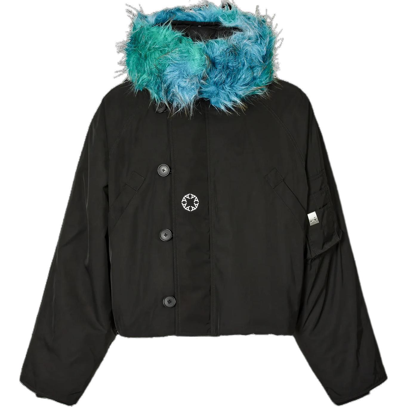 Buy Chaqueta Negra con Capucha y Cuello de Piel ALYX 9SM 1017 para Hombre AA-U-OU-0425-F-A02-MTY-0001