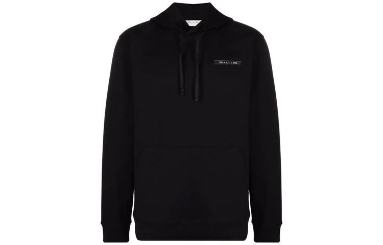1017 ALYX 9SM Black Pullover Hoodie Solid Color Casual Style. AA-M-SW-0033-FA03-FBLK-0001