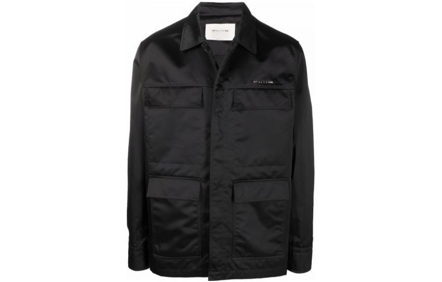 1017 ALYX 9SM Black Solid Color Collared Long Sleeve Jacket AA-M-OU-0260-F-A02-BLK