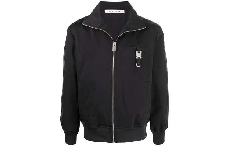 1017 ALYX 9SM Buckle Detail Zip Jumpsuit Jacket Black AA-U-SW-0084-F-A02