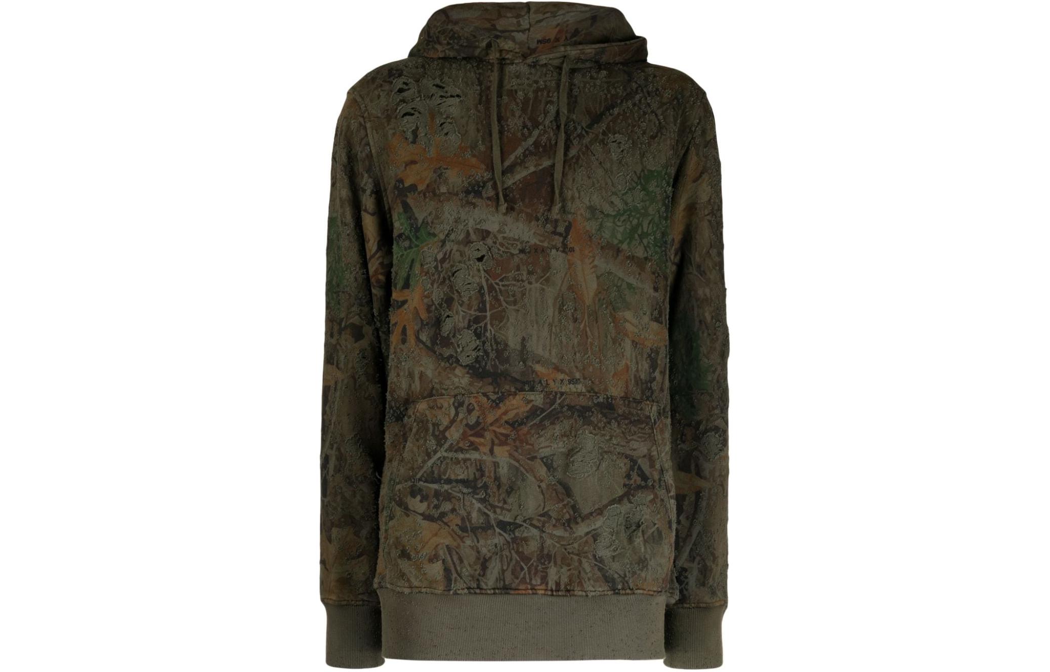 1017 ALYX 9SM Distressed Camo Hoodie Mens Camo AAUSW0217FA010001