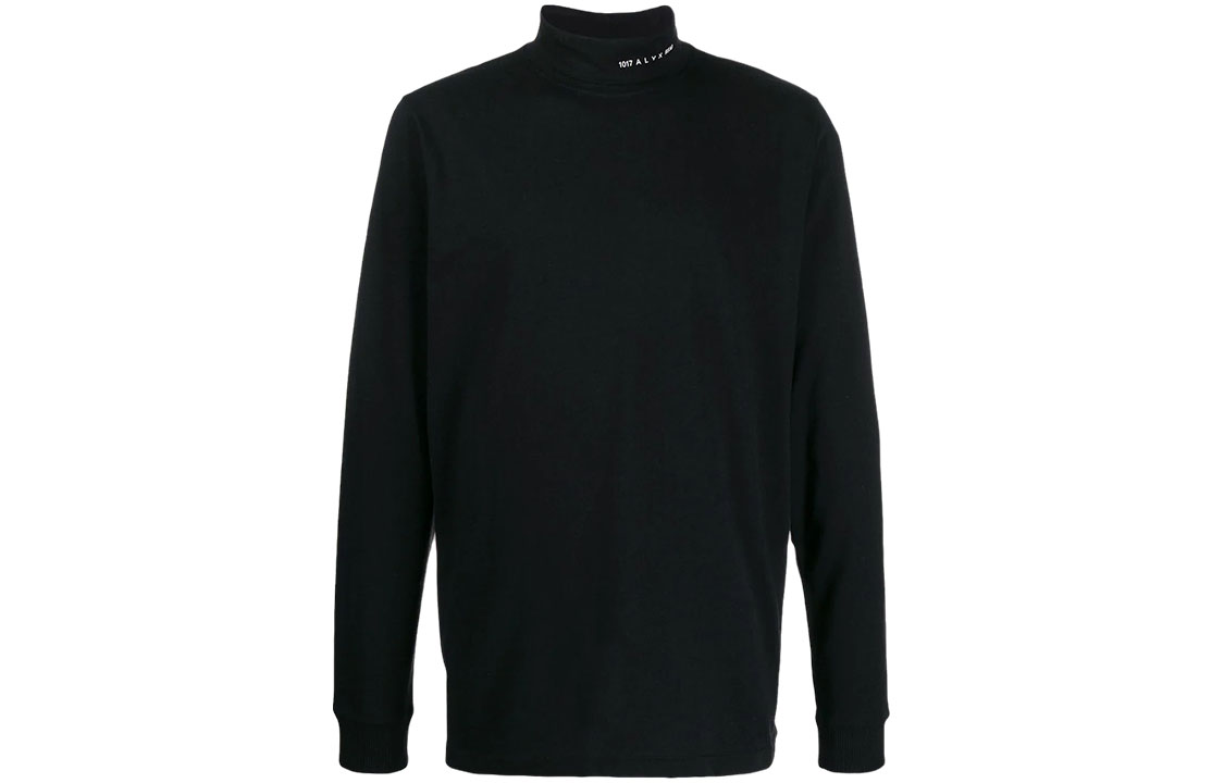 1017 ALYX 9SM Embroidered Logo Turtleneck Long Sleeve Tee Black AVUTS0021FA01