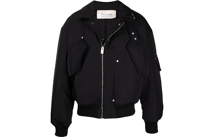 1017 ALYX 9SM FW21 Classic Pocket Collar Bomber Jacket Black AA-M-OU-0198-F-A02-BLK0001