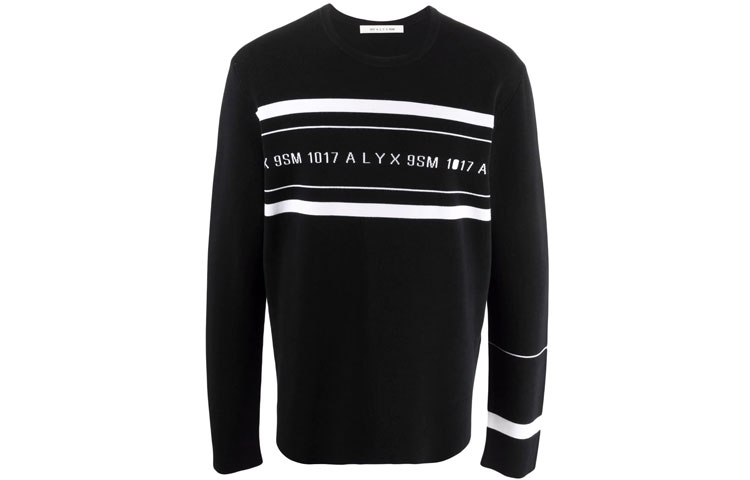 1017 ALYX 9SM FW21 Contrast Logo Crewneck Sweatshirt Black AA-U-KN-0083-YA02-F21-MTY-0001