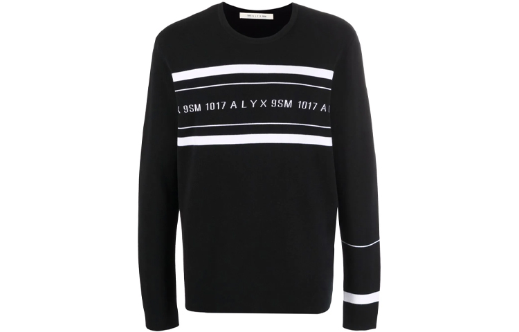 1017 ALYX 9SM FW21 Logo Print Crewneck Sweatshirt Black AA-U-KN-0083-Y-A02-MTY0001