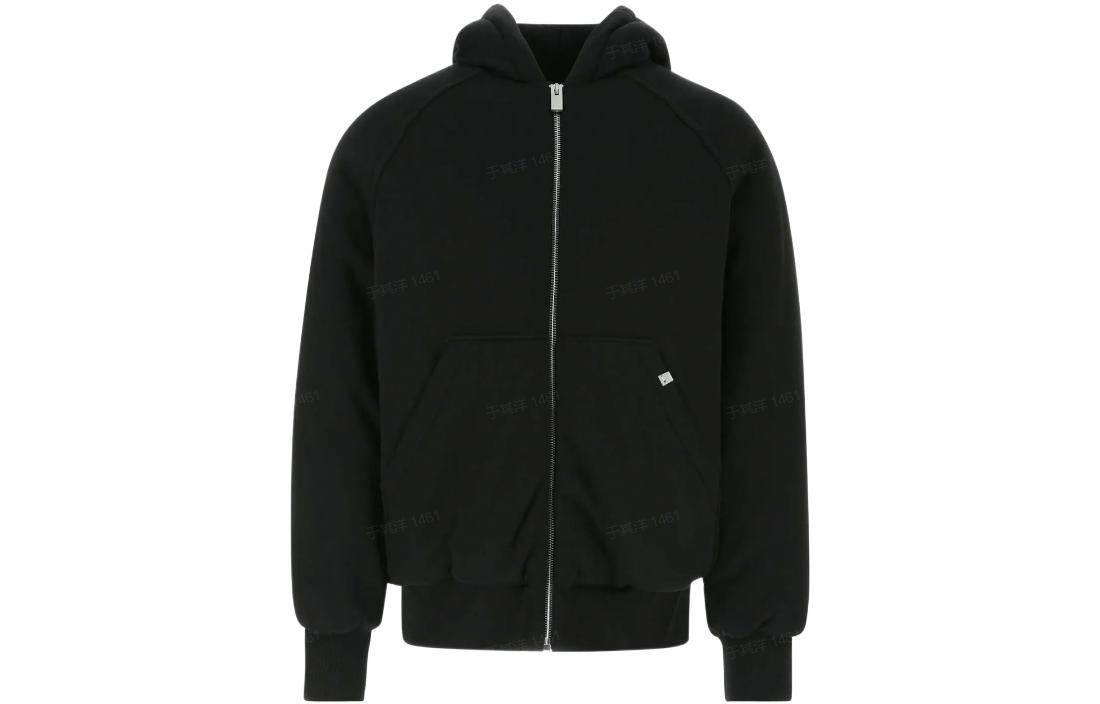 1017 ALYX 9SM FW22 Black Logo Embroidered Hooded Bomber Jacket Men AA-M-OU-0320-FA01-BLK0001