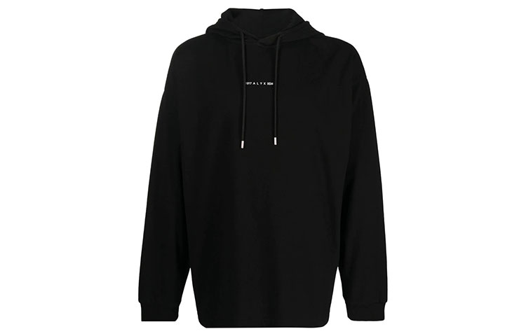 1017 ALYX 9SM FW22 Black Logo Print Pullover Hoodie AV-U-TS-0018-F-A02-BLAC-K