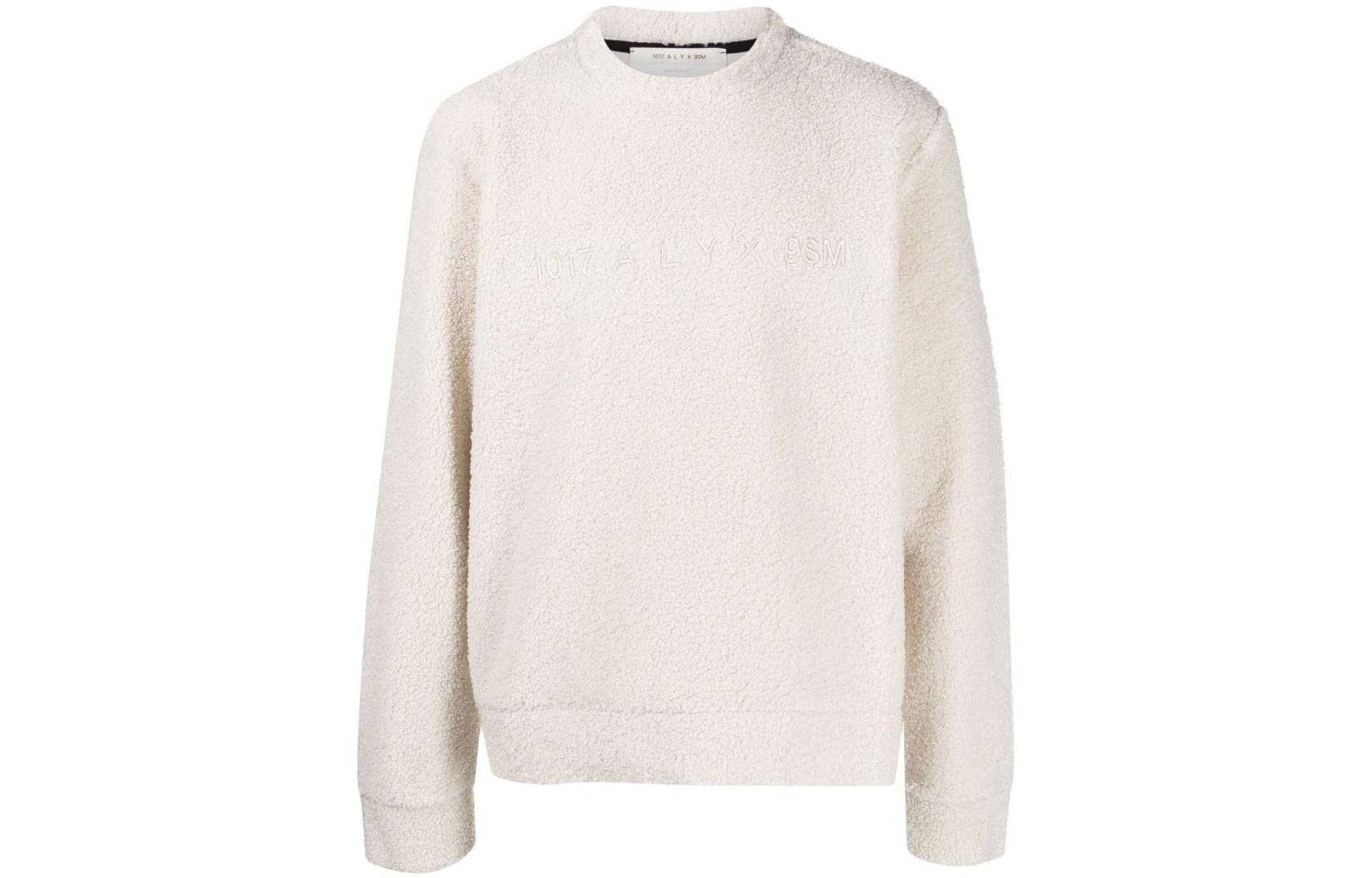 1017 ALYX 9SM FW22 Embroidered Logo Crewneck Sweatshirt Light Beige Mens. AAUSW0161FA01FW22