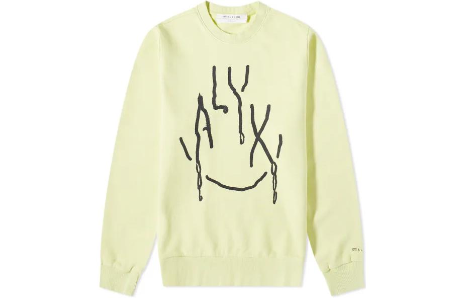 1017 ALYX 9SM FW22 Face Graphic Crewneck Sweatshirt Men’s Yellow AA-U-SW-0156-F-A01-YLW0042