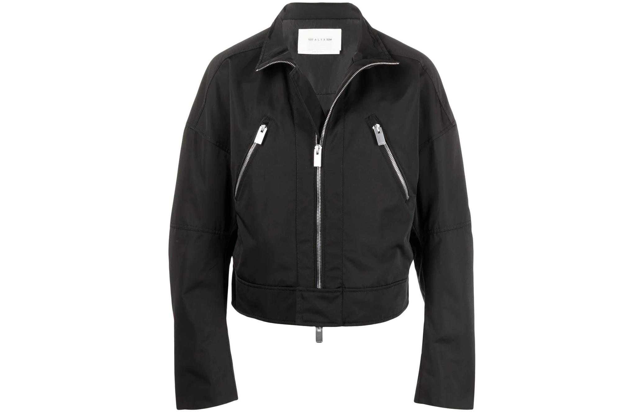 1017 ALYX 9SM FW22 Logo Print Black Bomber Jacket AA-M-OU-0301-FA02-BLK001