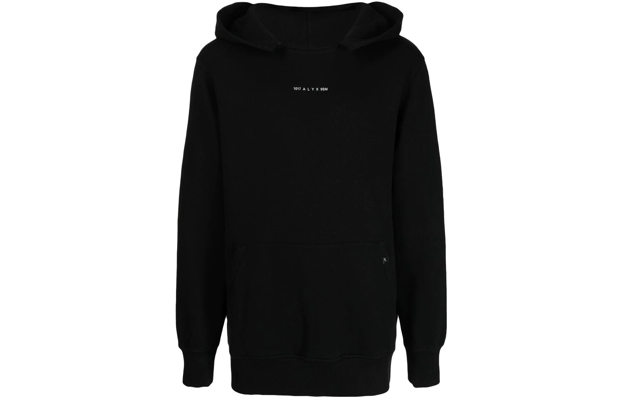 1017 ALYX 9SM FW22 Logo Print Black Hoodie Men’s Long Sleeve AX-U-SW-0160-F-A01-BLK