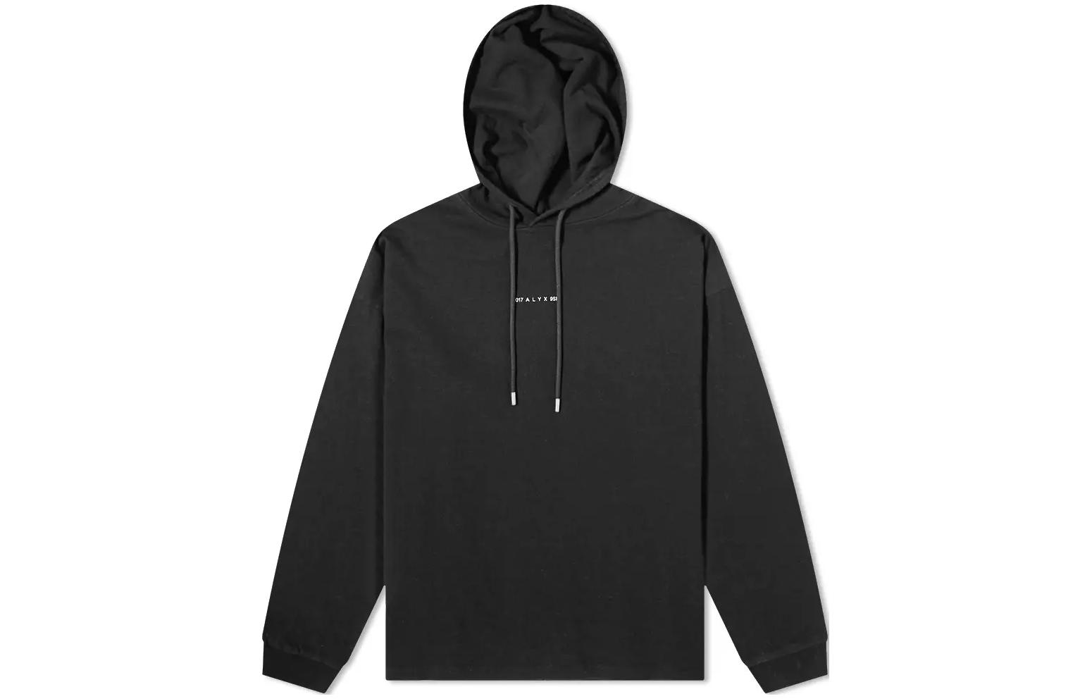 1017 ALYX 9SM FW22 Logo Print Black Pullover Hoodie Long Sleeve AV-U-TS-0018-F-A02-BLK0001