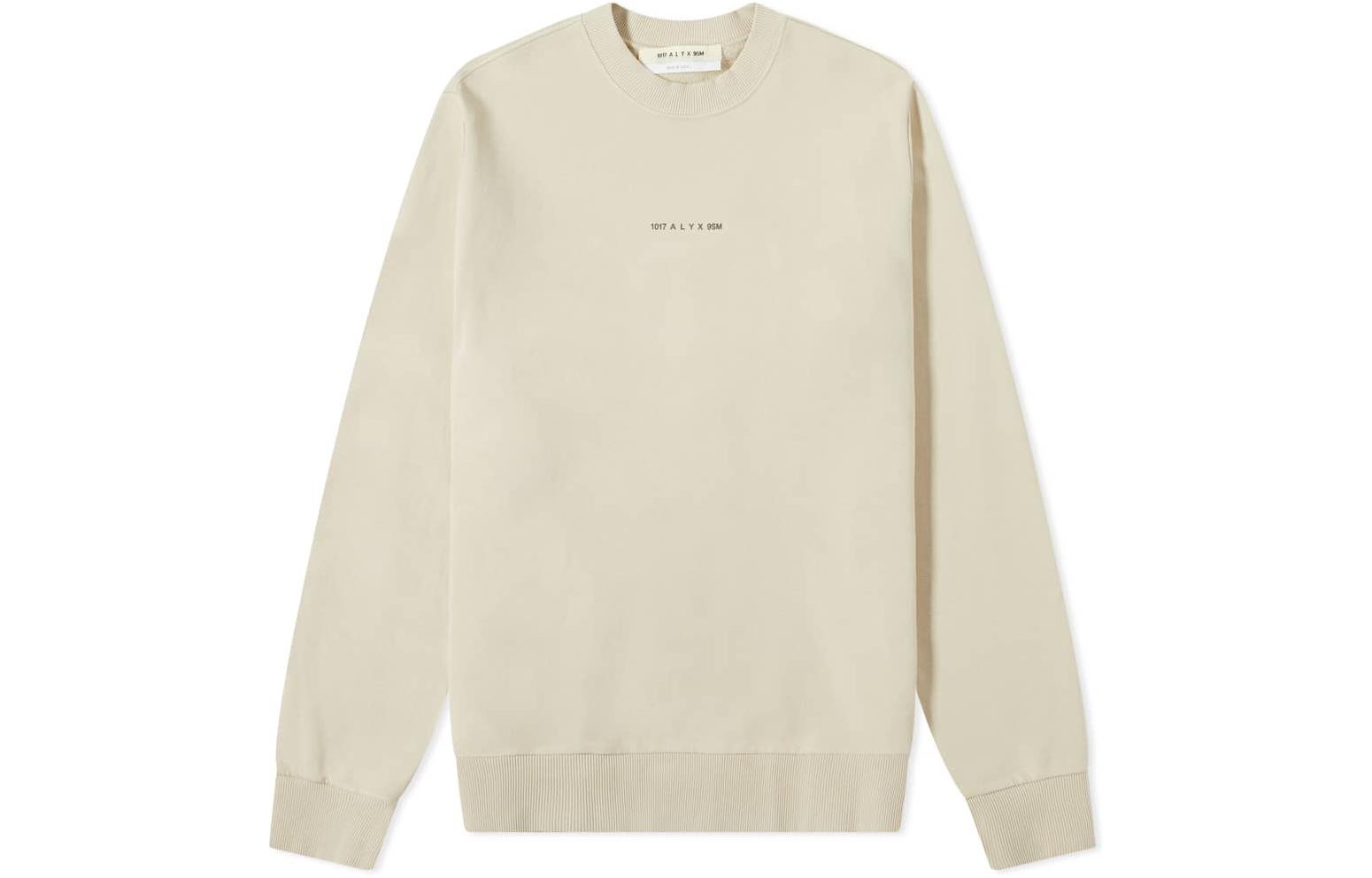 1017 ALYX 9SM FW22 Logo Print Long Sleeve Sweatshirt Men’s Off-White AX-M-SW-0103-F-BEG0010