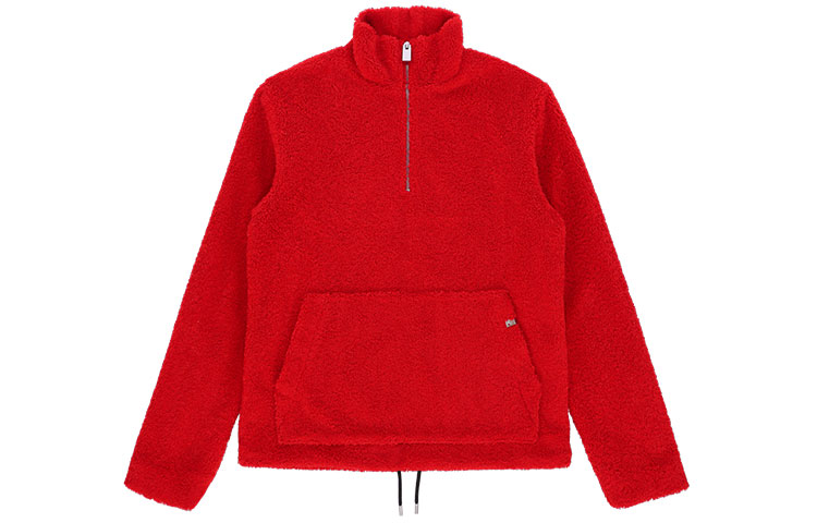 1017 ALYX 9SM FW22 Red Half-Zip Mock Neck Long-Sleeve Sweatshirt Mens. AA-M-SW-0141-F-A02-RED0001