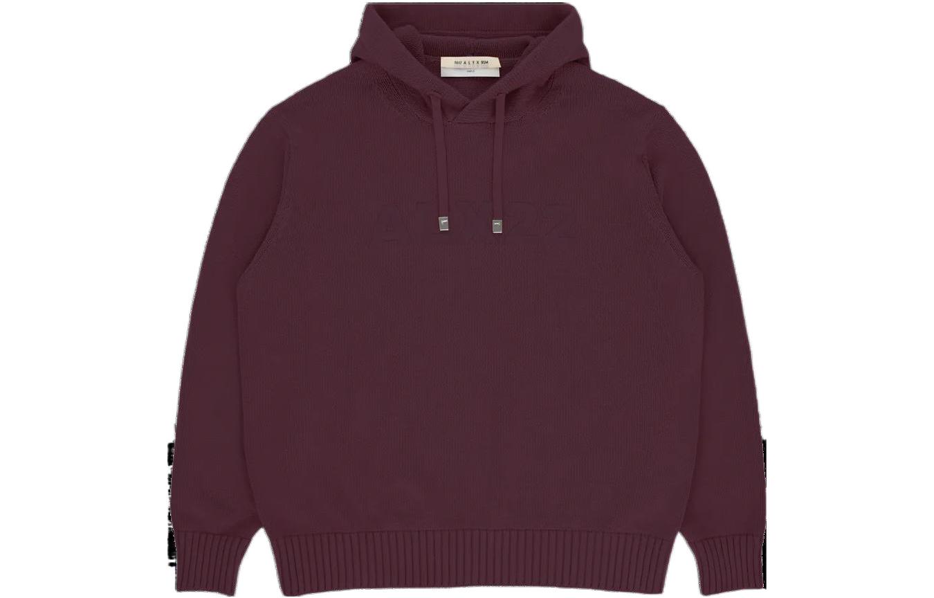 1017 ALYX 9SM FW22 Solid Logo Knit Hoodie Burgundy Men’s Fashion. AA-M-KN-0127-YA04-RED0006