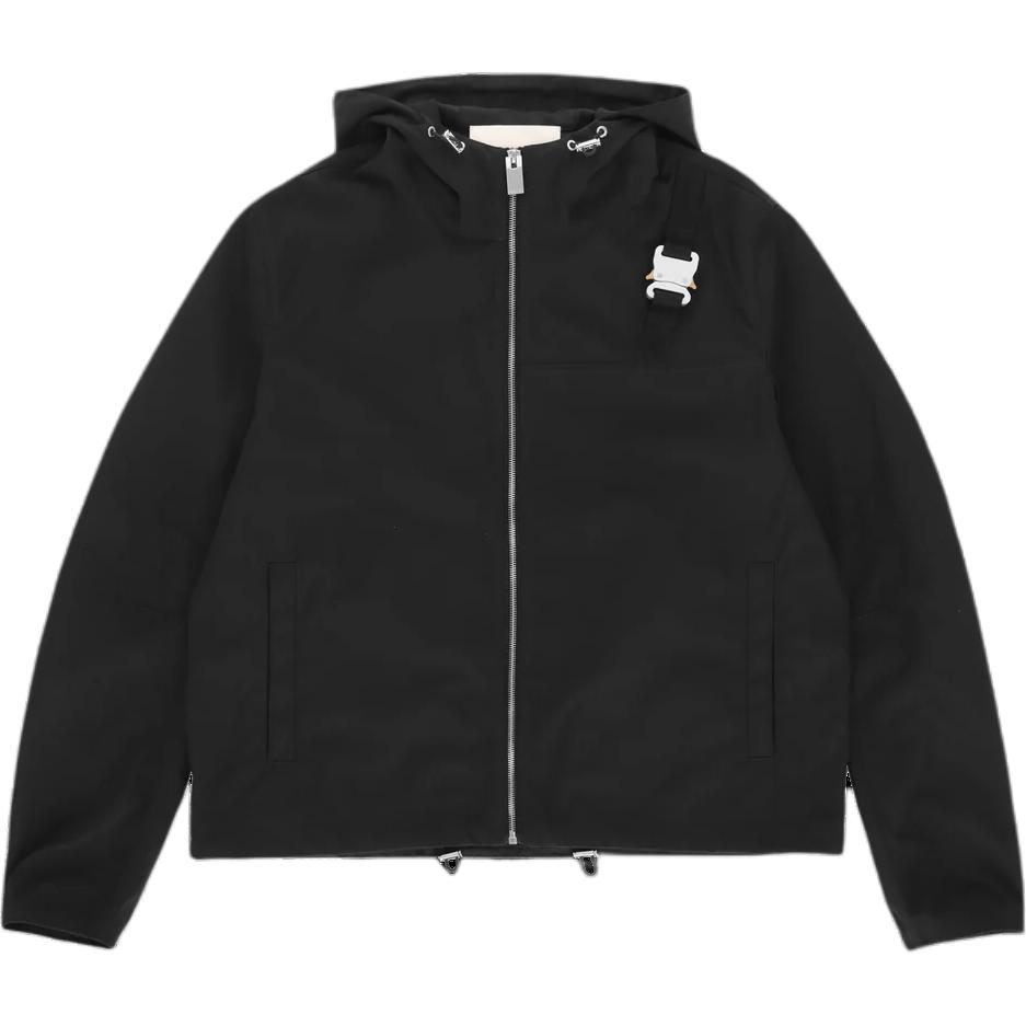 1017 ALYX 9SM FW24 Solid Color Hooded Zip Jacket Black AAUOU0444FA01BLK0001
