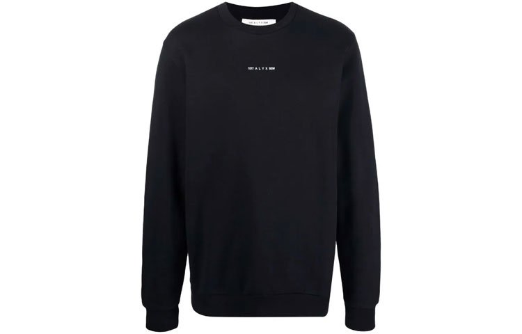 1017 ALYX 9SM Logo Crewneck Sweatshirt Black AA-U-SW-0129-F-A0-1BLK0001