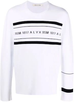 1017 ALYX 9SM Logo Stripe Print Crewneck Sweatshirt Putih AA-U-KN-0083-YA02-CMTY0002 Buy 1017 ALYX 9SM Logo Stripe Print Crewneck Sweatshirt Putih AA-U-KN-0083-YA02-CMTY0002
